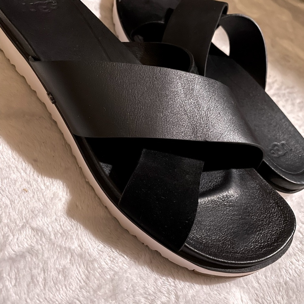 COPY - Ugg Leather crisscross strap slide on sandal women size 8